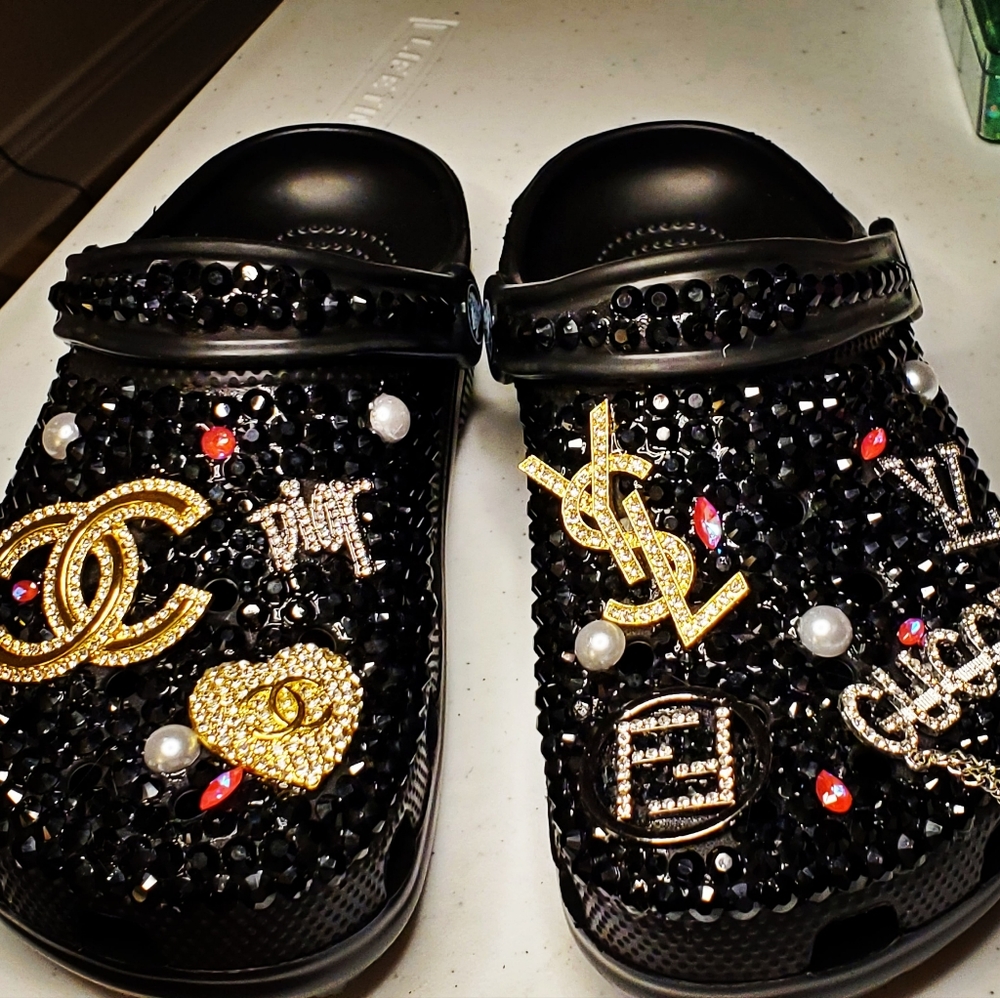 Custom blinged crocs